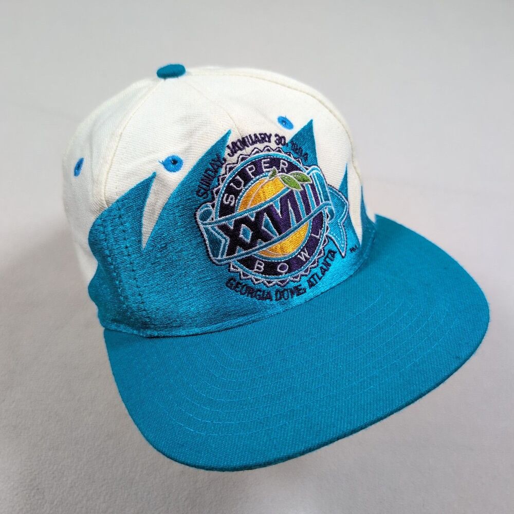 Vtg 1994 Super Bowl XXVIII Logo Athletic Sharktooth Wool Blend SnapBack Hat